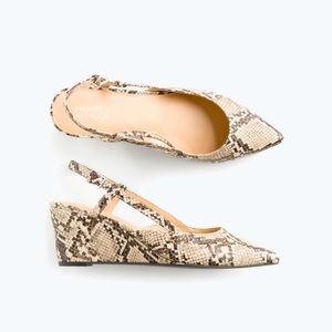 Market & Spruce Sling Back Wedge Grey Animal Print 7.5